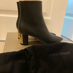 Giorgio Armani gelled black booties